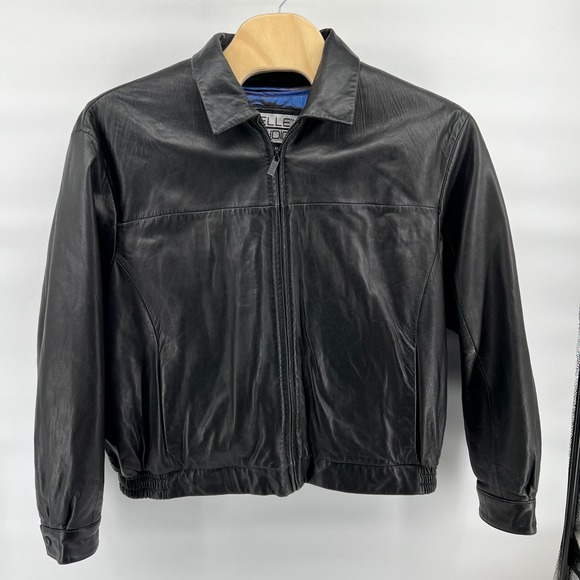 Wilsons Leather Pelle Studio Black Jacket Men 2X Thinsulate Lined Y2K Zip Coat - Picture 3 of 16